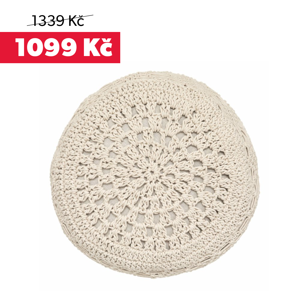 Stolička MACRAMA, v boho stylu, Ø 44 cm